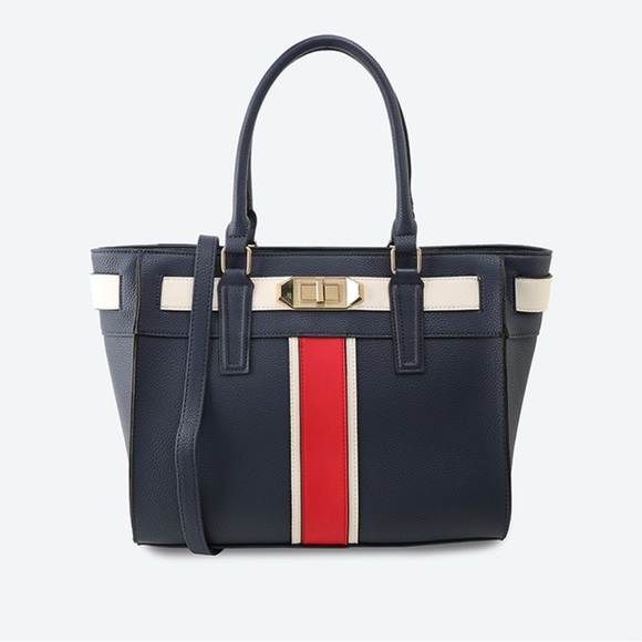 Aldo Handbags - Aldo Greng Tote Bag Vegan Leather Navy Blue Red White